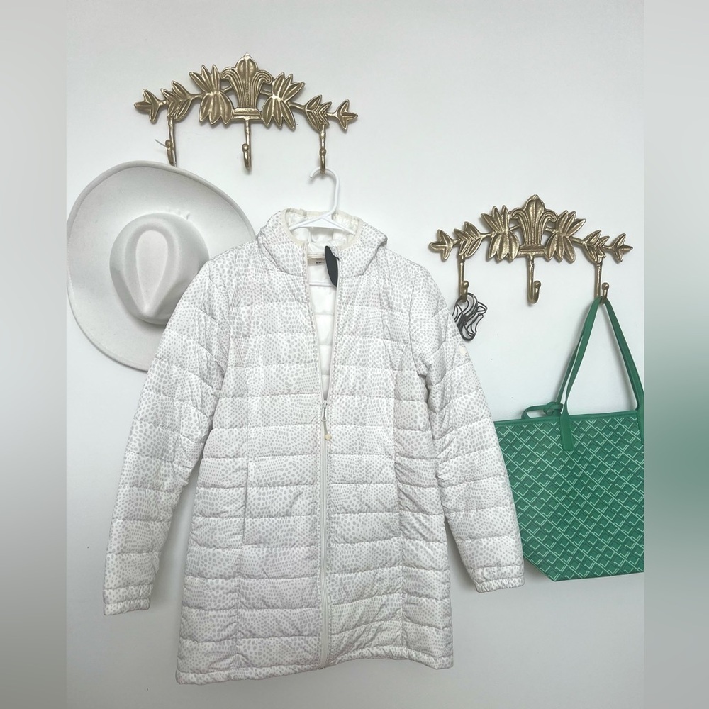 Transitional coat Wind river light white hooded zip up M
